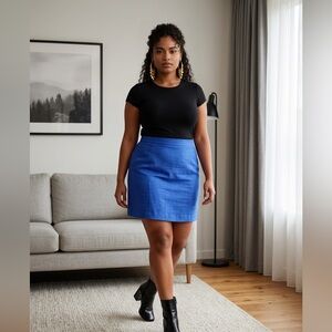 Vintage Sag Harbor Plus Size Purple Pencil Straight Short Lined Skirt - Size 16
